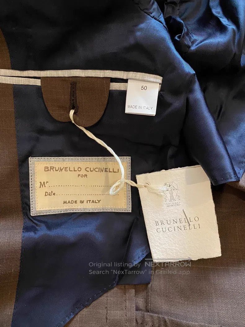 Brunello Cucinelli brunello cucinelli Suit , Wool Linen Silk Blended Fabric Size 50L - 6 Thumbnail