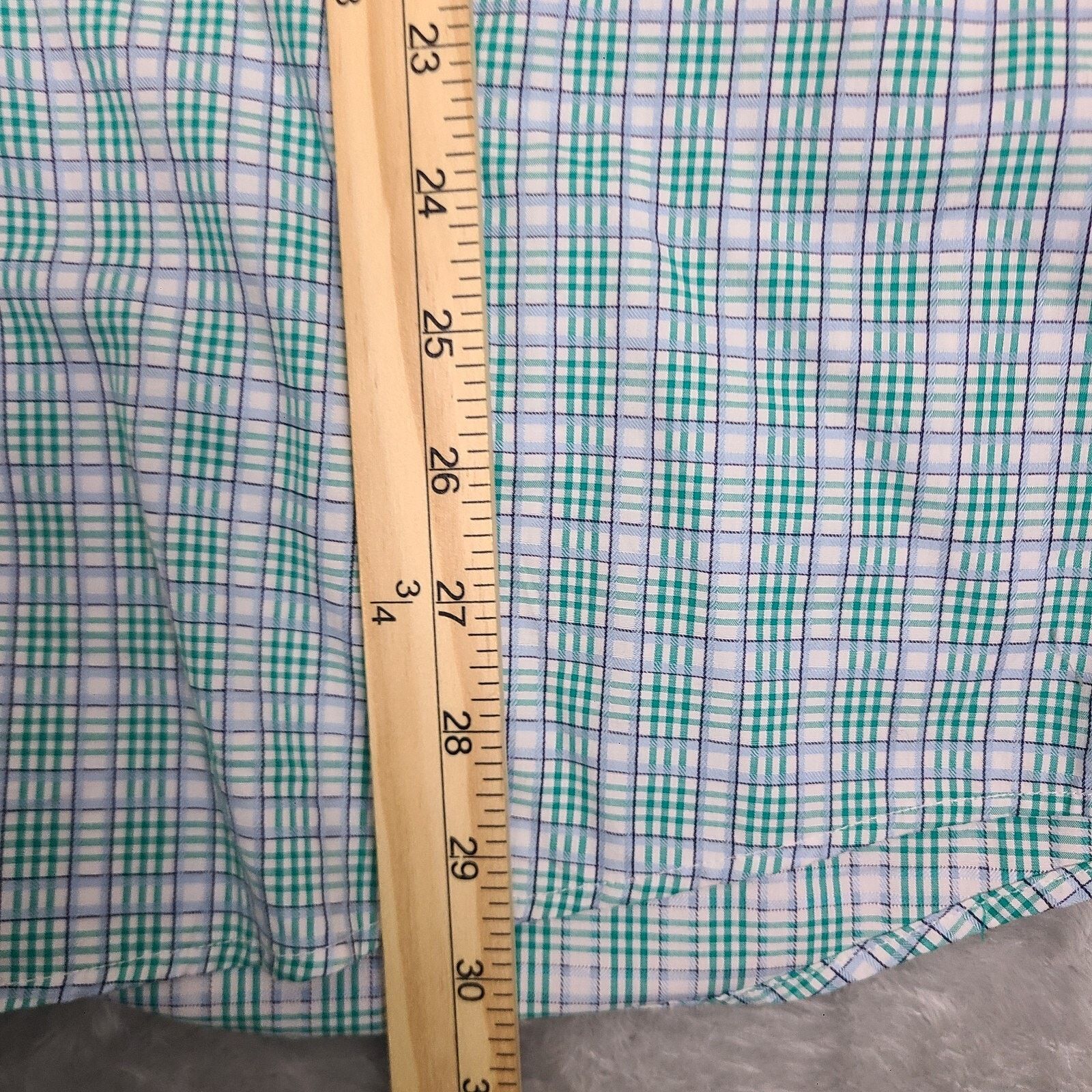 Johnston & Murphy Johnston & Murphy Shirt Blue Green Plaid Long Sleeve XL Size US XL / EU 56 / 4 - 5 Thumbnail