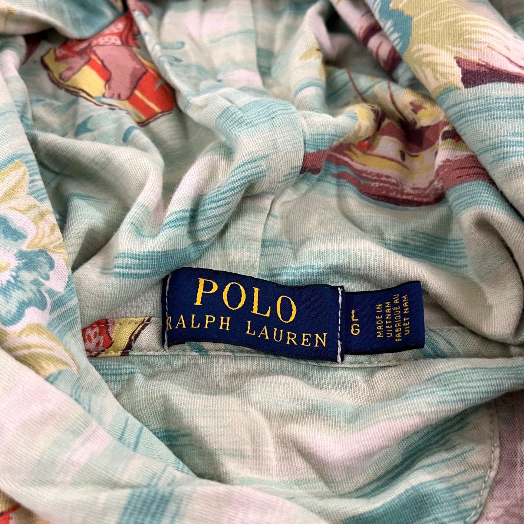 Polo Ralph Lauren VINTAGE Polo Ralph Lauren Men's Jacket Large Blue Floral Hawaiian Bear Hoodie Casual Winter Size US L / EU 52-54 / 3 - 5 Thumbnail
