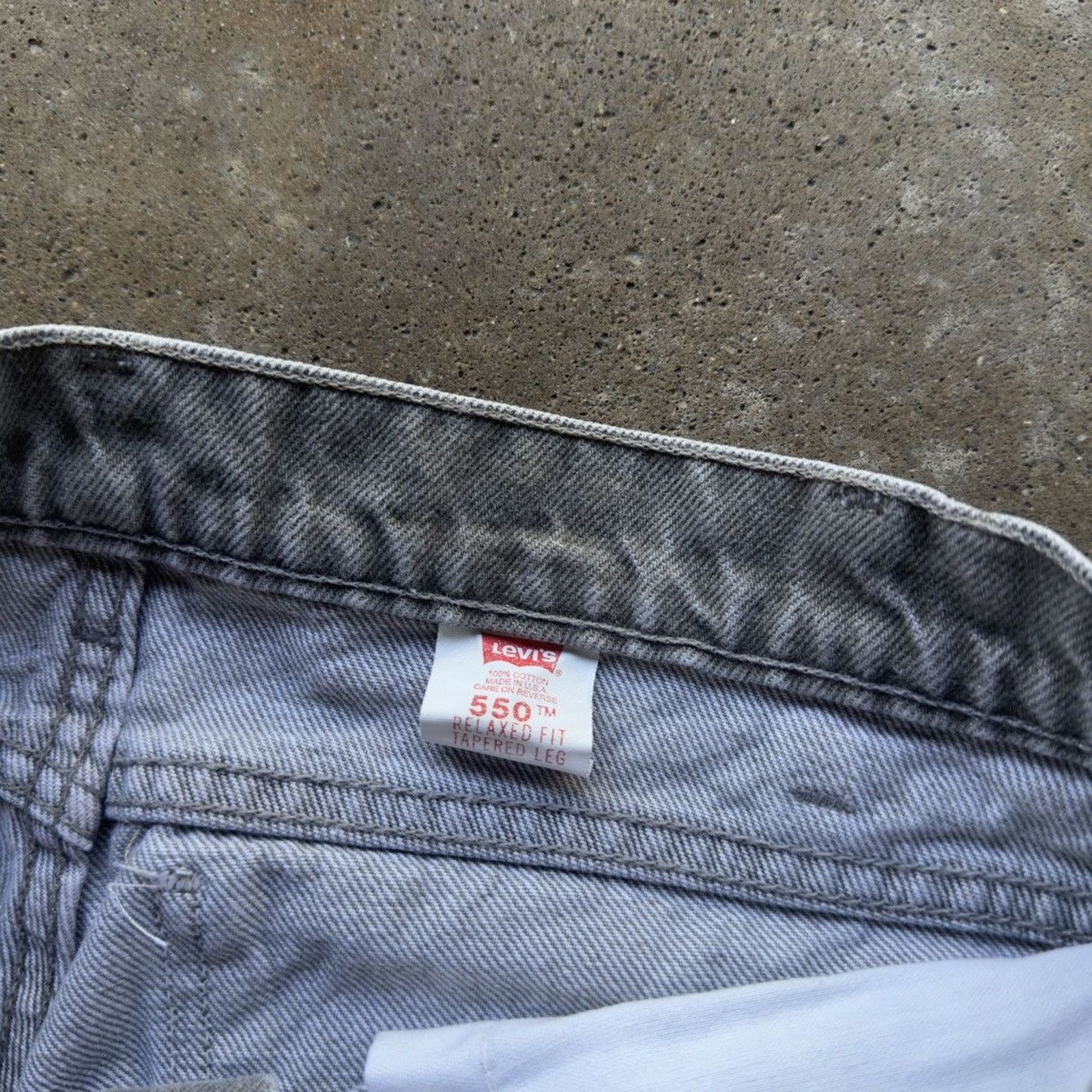 Levi's Vintage 90s Levi's 550 Grey Denim Jeans ERD Grunge Chrome Size US 31 - 5 Thumbnail