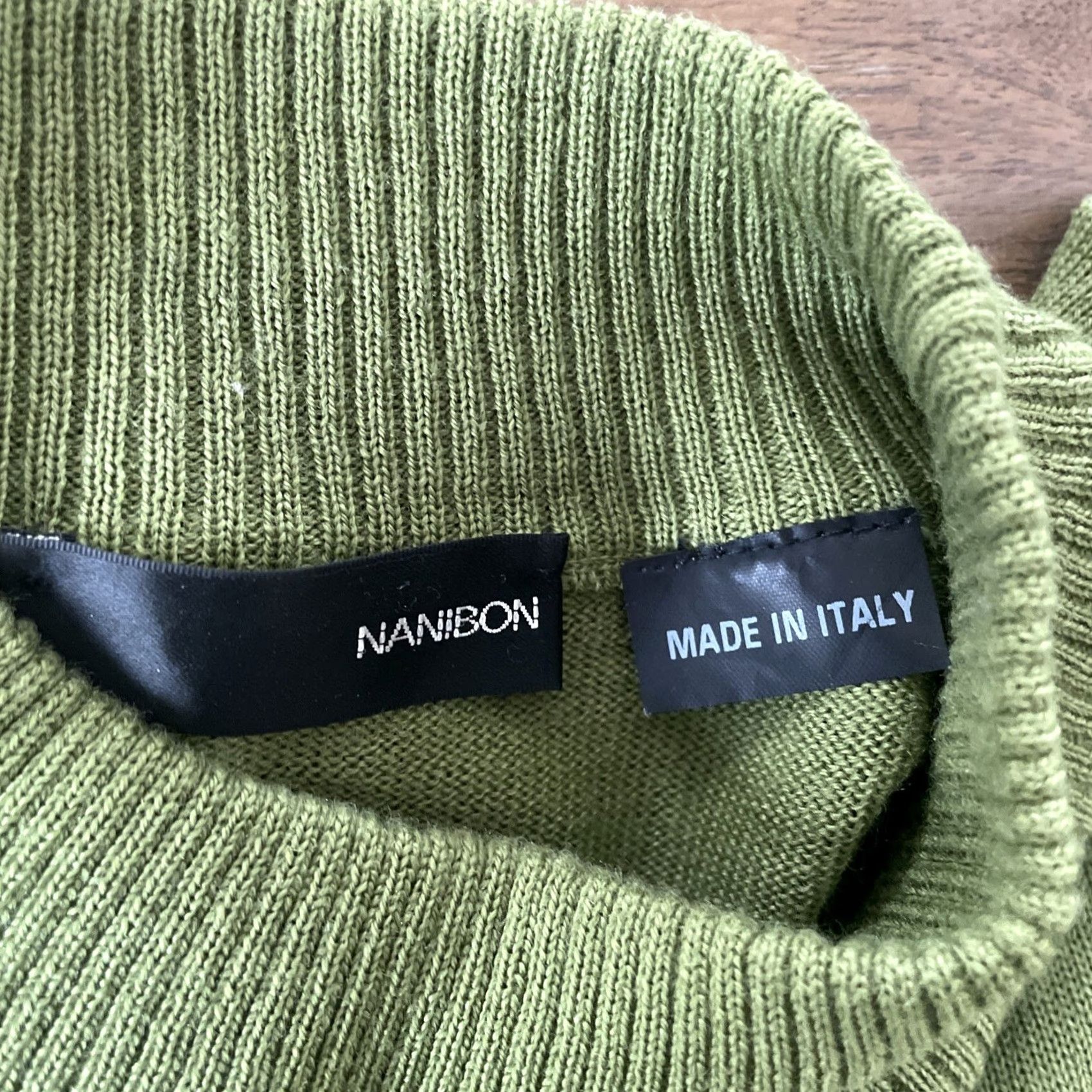 Vintage VINTAGE NANI BON Sweater Mens M Green 100% Wool Mock Neck Cable-Knit Classic Designer Italy Size US M / EU 48-50 / 2 - 3 Thumbnail
