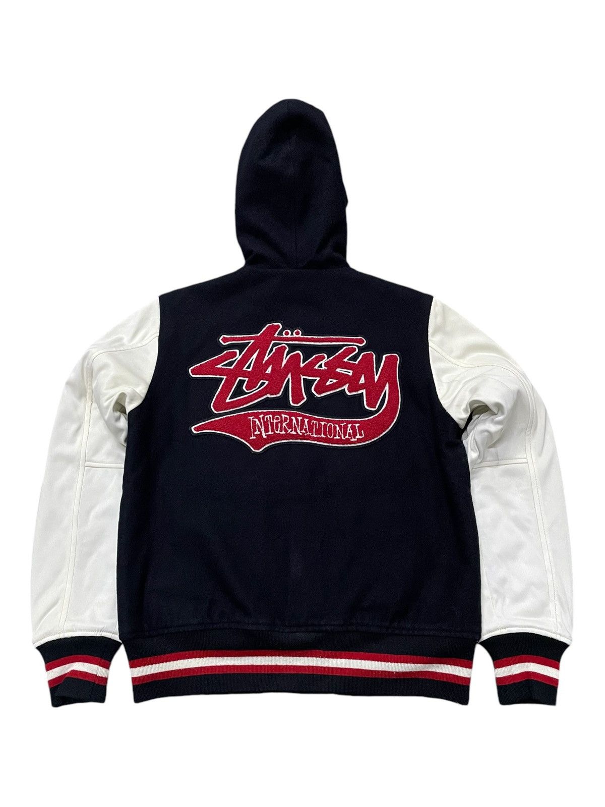 Stussy × Vintage Stussy International Tour Wool Varsity Hooded Jacket Size US S / EU 44-46 / 1 - 2 Thumbnail