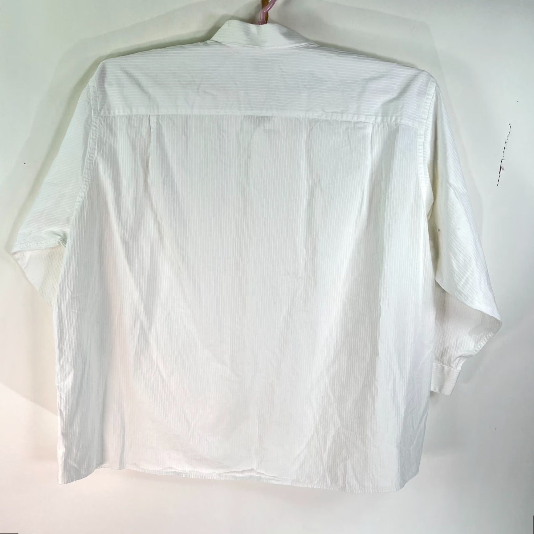 Calvin Klein CALVIN KLEIN Striped Shirt Mens Size 20 34/35 White Button-Up Big & Tall Adult Mens Size US XXL / EU 58 / 5 - 6 Thumbnail