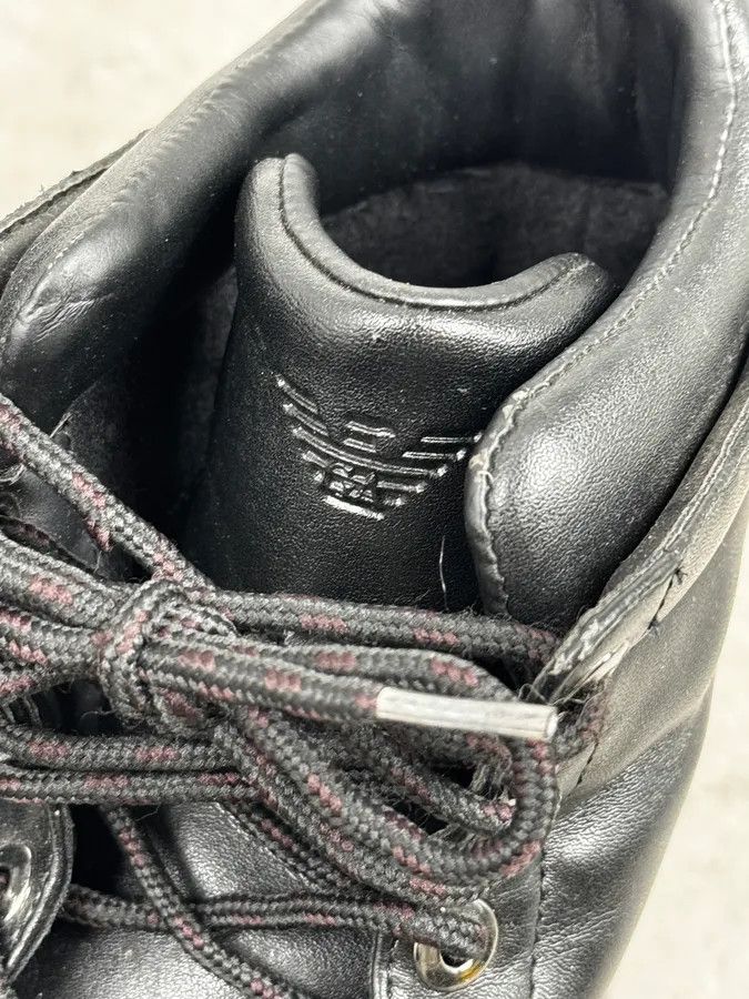 Armani Armani Black Laced Leather High Boots Size US 10 / EU 43 - 5 Thumbnail