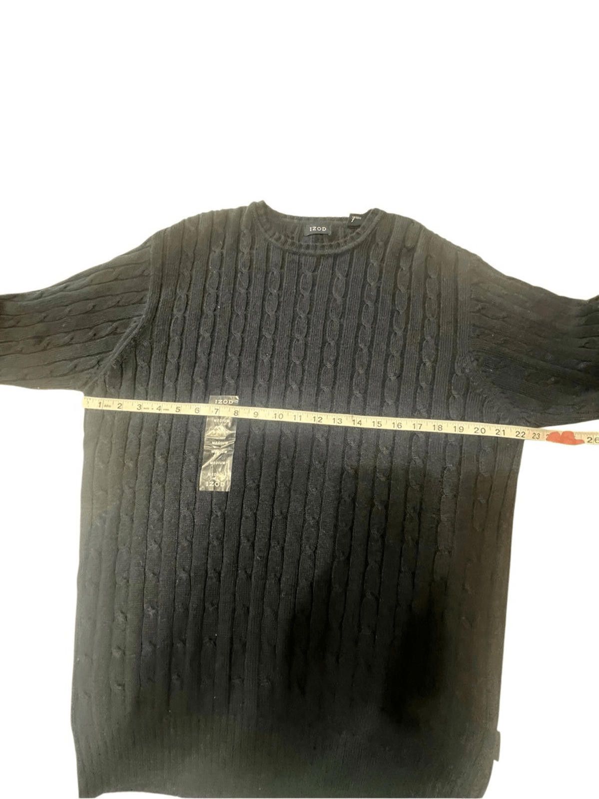 Izod Izod Mens Cable Knit Cotton Sweater Navy Sz M NWT Size US M / EU 48-50 / 2 - 2 Thumbnail