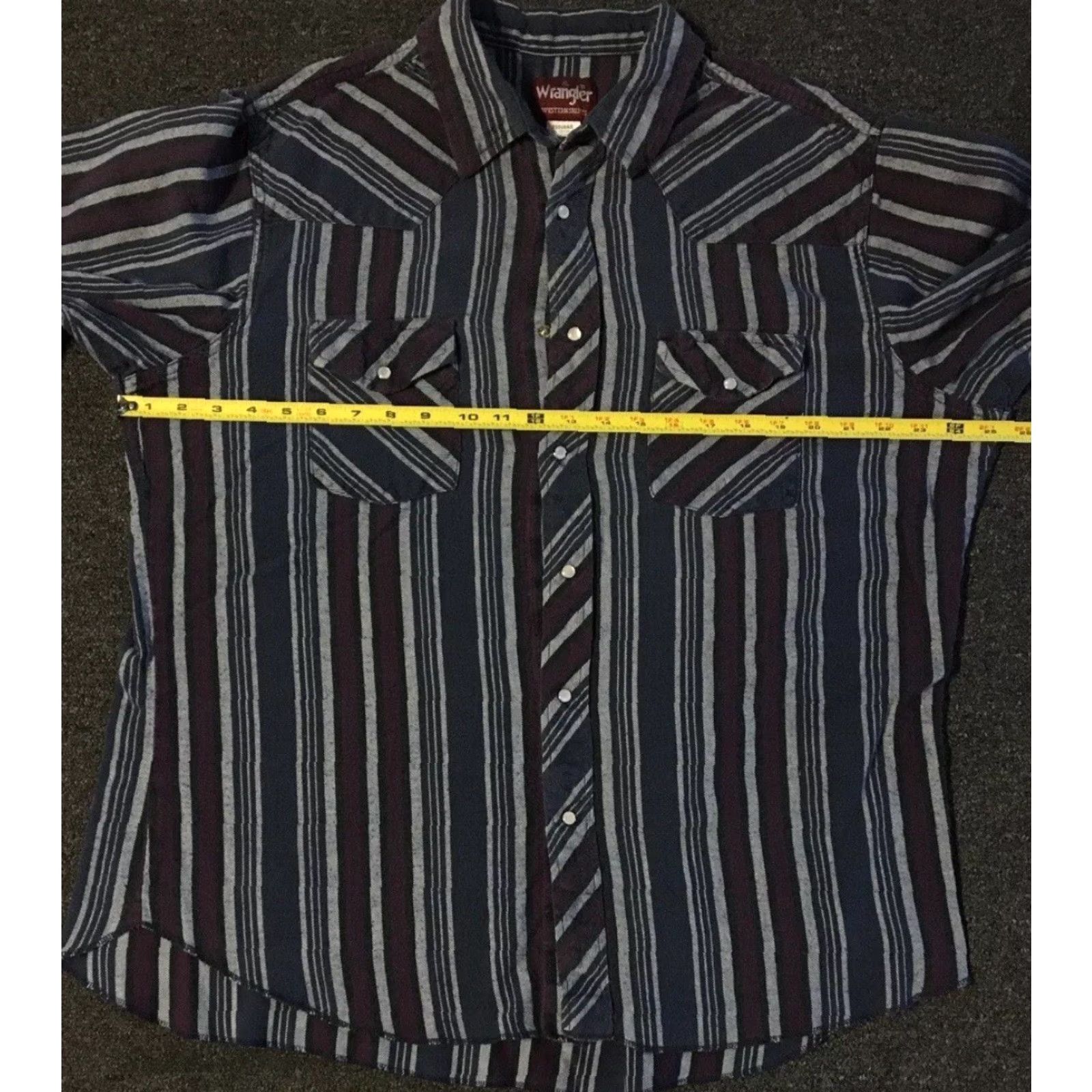 Wrangler VINTAGE Wrangler Striped Pearl Snap Shirt Western Cowboy Rodeo Aztec Grunge 90s XL Blue Cotton Button-Up Mens Size US XL / EU 56 / 4 - 4 Thumbnail