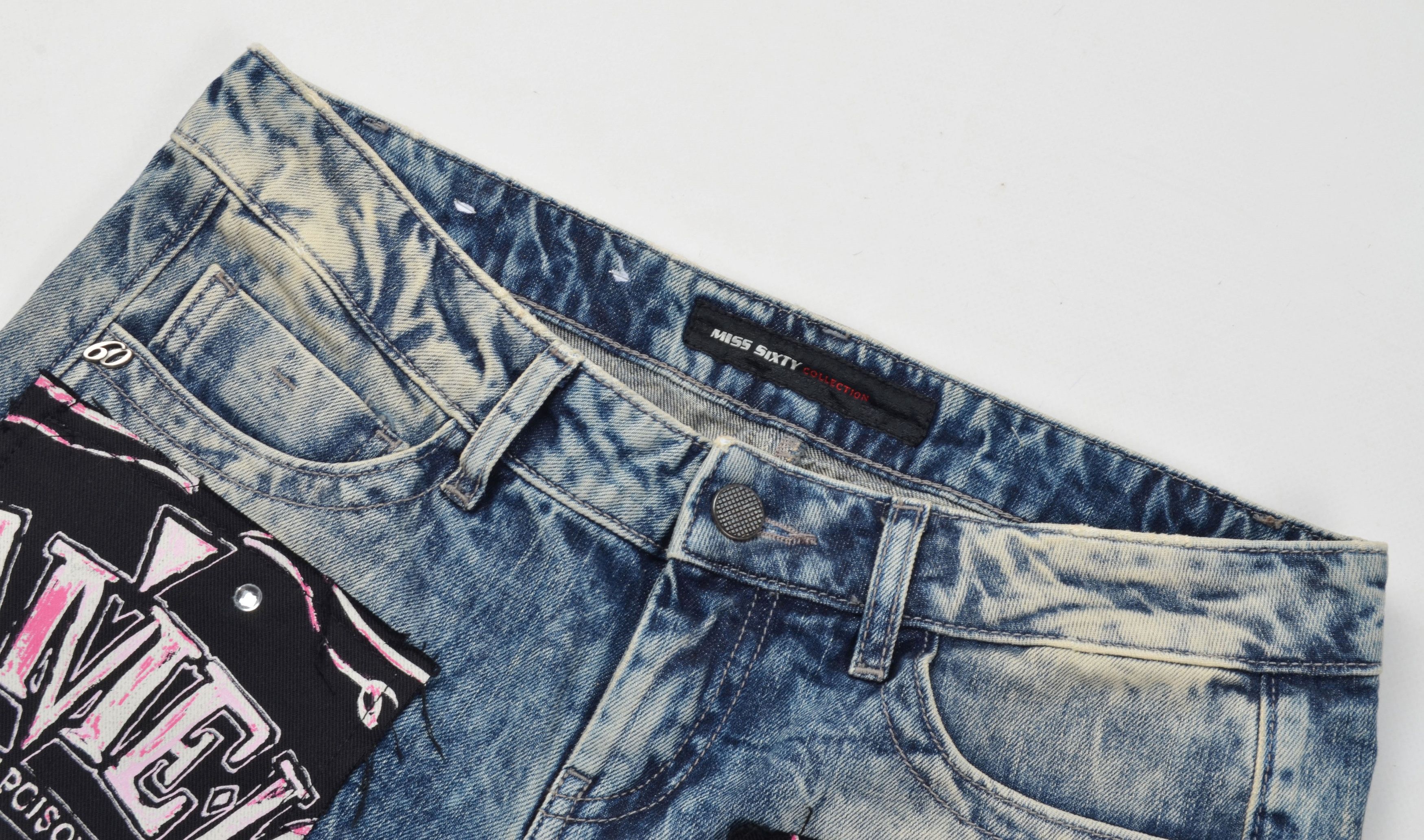Miss Sixty Vintage Miss Sixty Y2K Grunge Punk Blue Denim Shorts Size 32" / US 10 / IT 46 - 4 Thumbnail