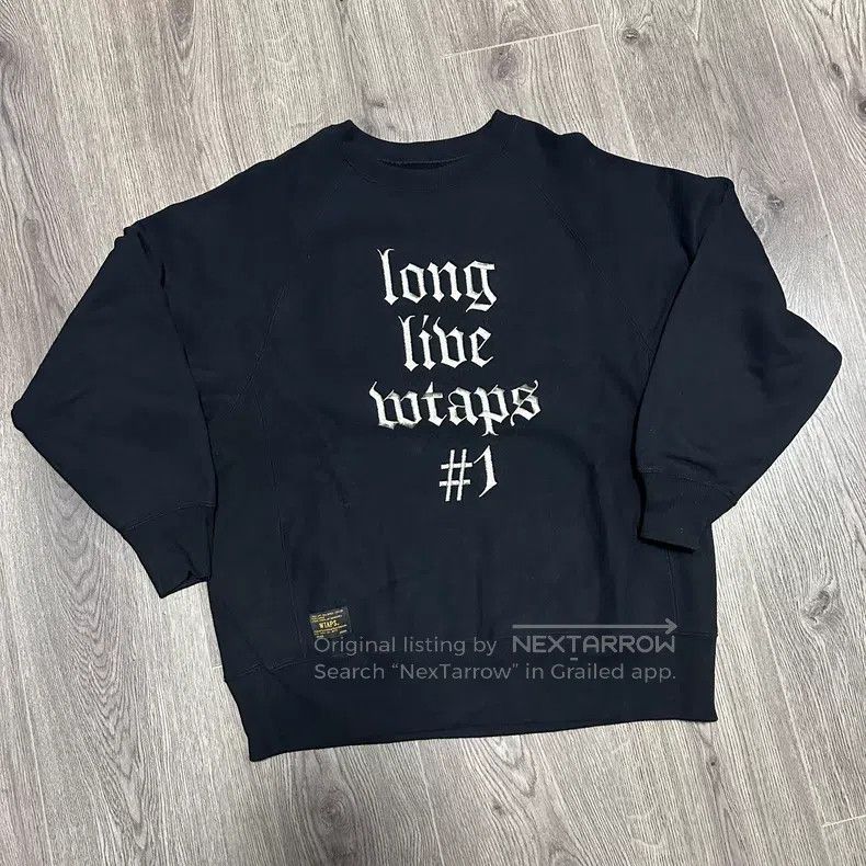 Wtaps Wtaps Black Embroidered Letter Thick Fleece Sweatshirt Size US S / EU 44-46 / 1 - 1 Thumbnail