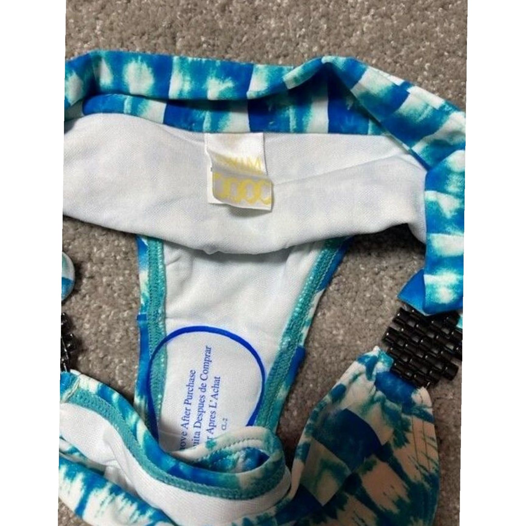 Vintage Swim Systems Bikini Bottom S Tie Dye Shibori Luxe Boho Chic Hipster Bottom Womens S Beach Blue Size 28" / US 6 / IT 42 - 3 Thumbnail