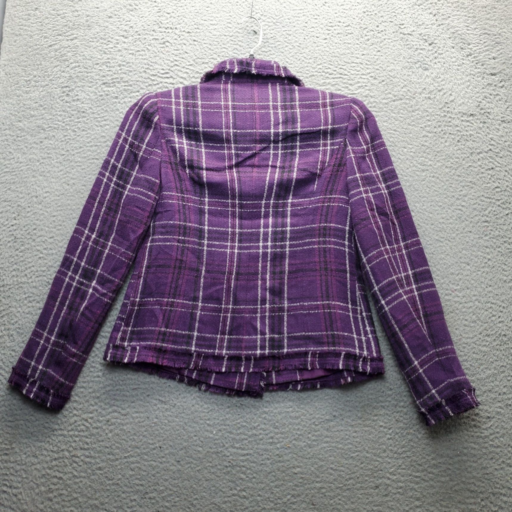 Doublet G by Giuliana Blazer Womens XS Multicolor Plaid Tweed Double Breasted Jacket Size XS / US 0-2 / IT 36-38 - 2 Thumbnail