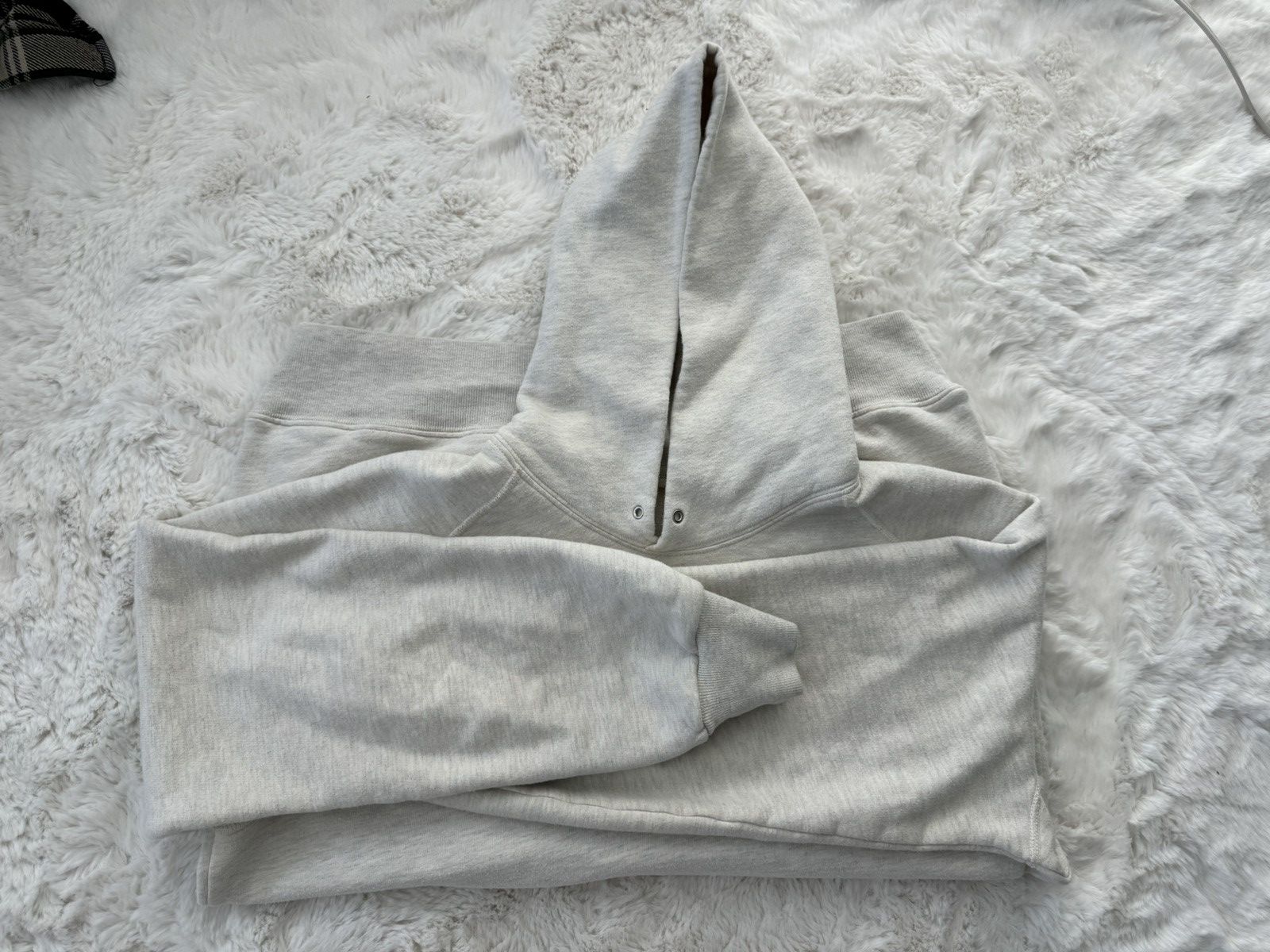 image of Jjjjound Oatmeal Color Hoodie in White, Men's (Size XL)