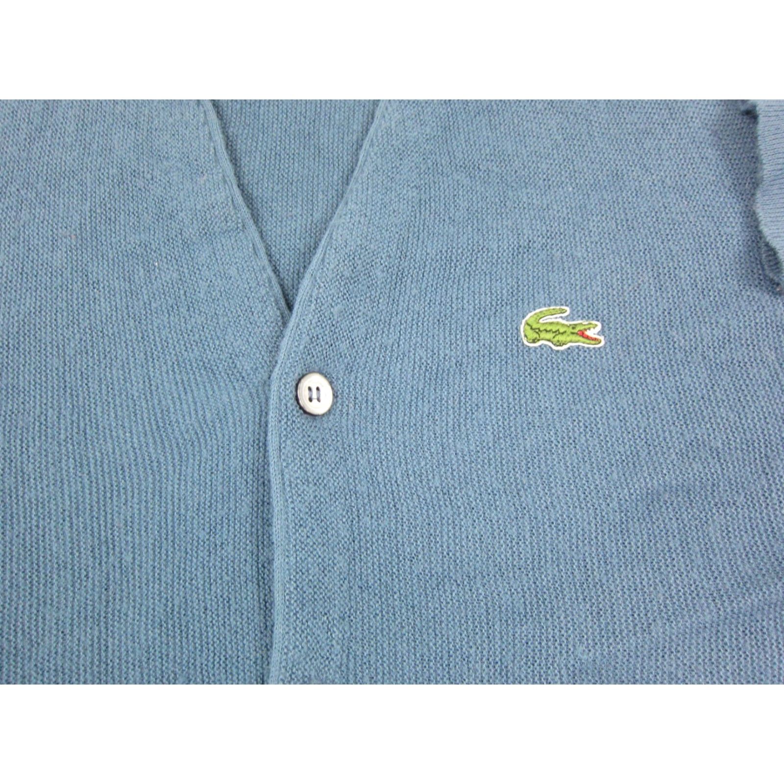 Lacoste VINTAGE Lacoste Cardigan Mens XL Blue Sweater 80s IZOD Made in USA Lacoste Cardigan XL Mens Blue 80s Vintage Cardigan Size US XL / EU 56 / 4 - 3 Thumbnail