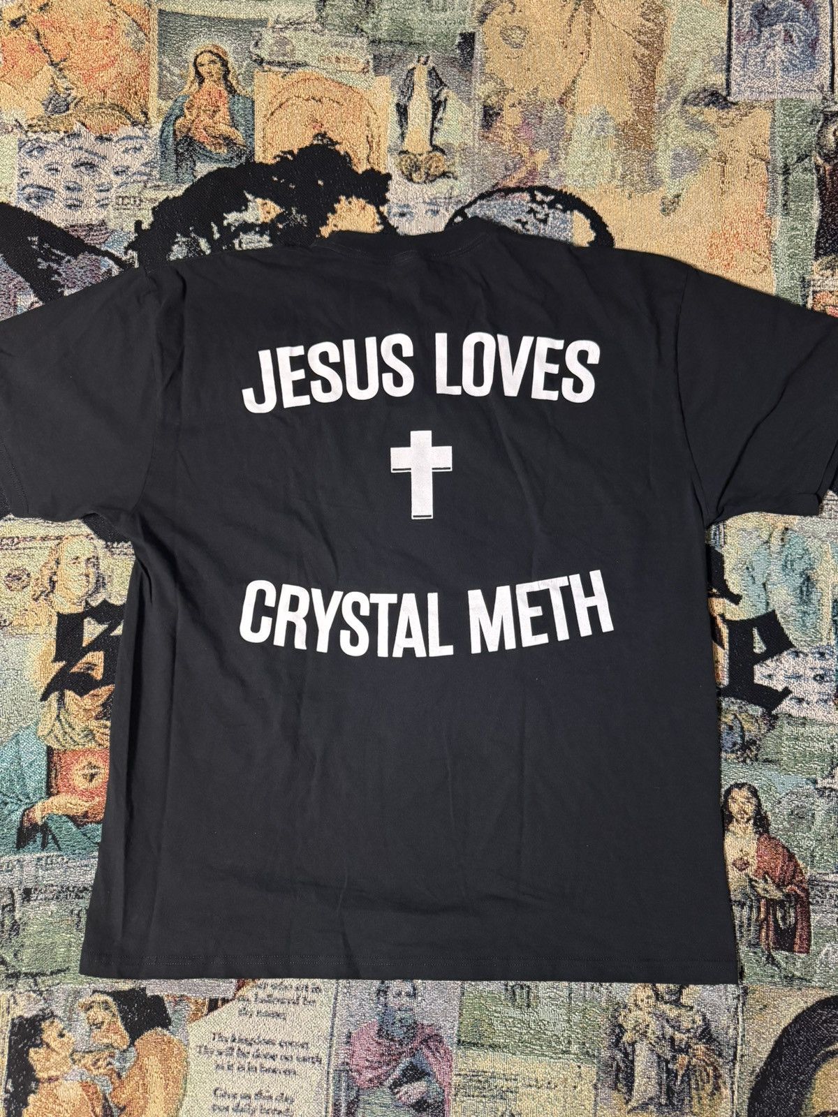 Fuck The Population × G59 Records Life Is Pain Jesus Loves Crystal Meth T-shirt Size US XL / EU 56 / 4 - 3 Thumbnail