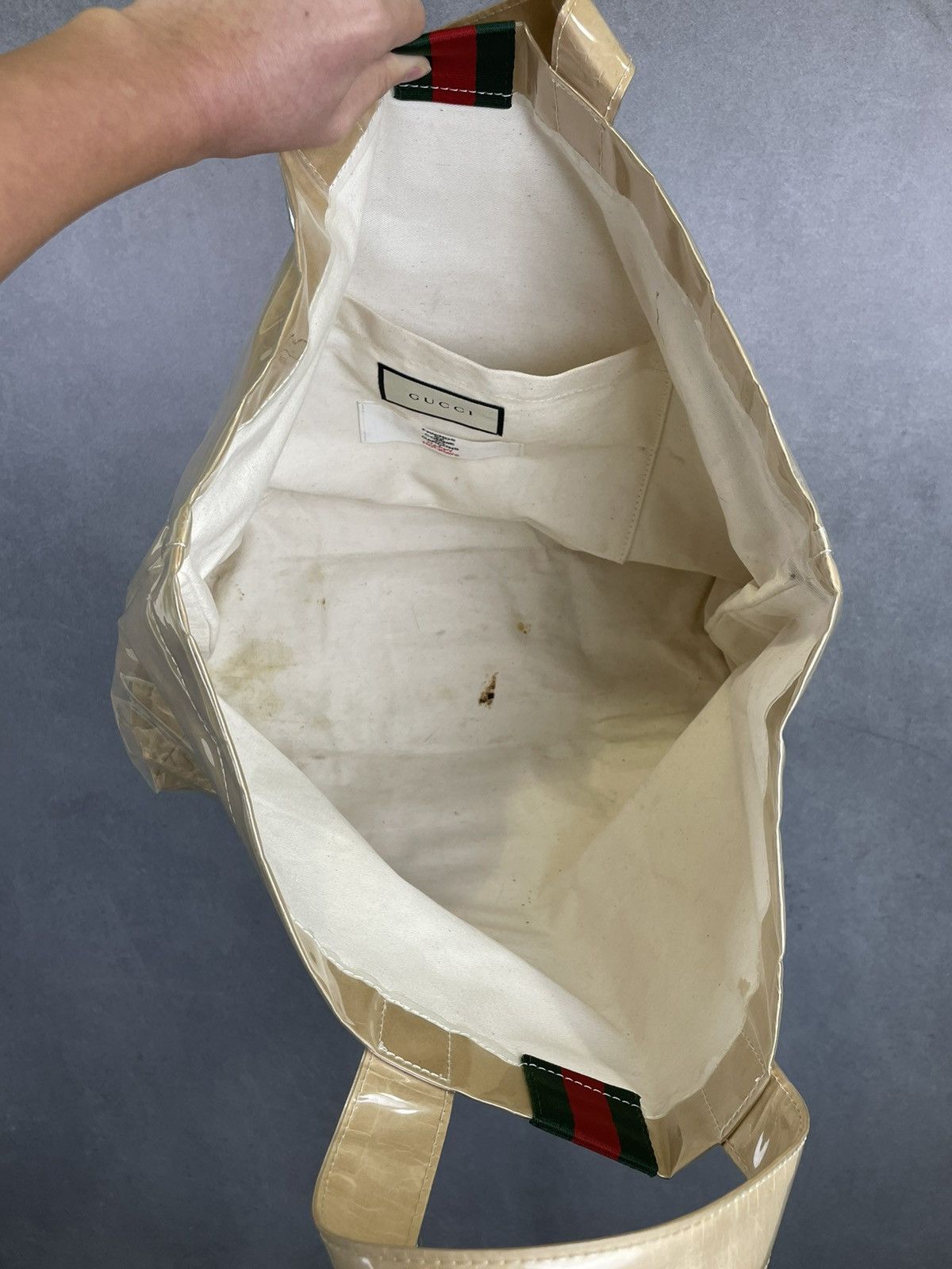 Comme Des Garcons X Gucci Paper Plastic Pvc Tote Bag
