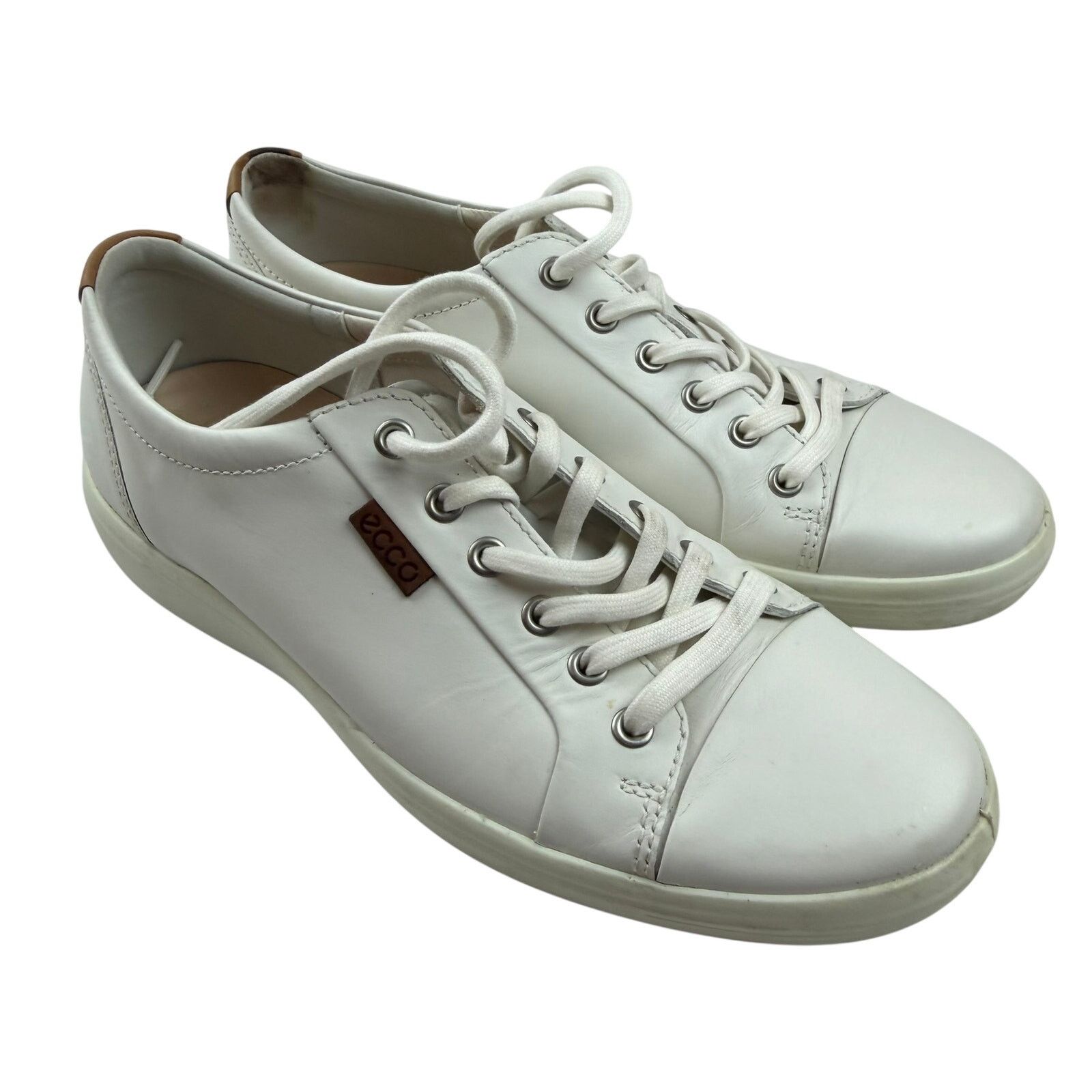 Ecco ECCO White Leather Lace-Up Sneakers Size 41 EU/7.5 US Size US 7.5 / IT 37.5 - 2 Thumbnail