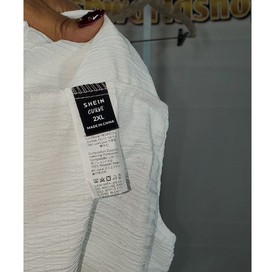 Shein Shein Curve White One Shoulder Romper Shorts Womens Size 2XL Size 40" / US 18 - 3 Thumbnail