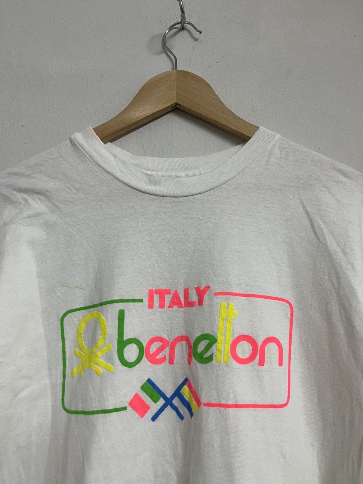 Vintage 💥True Vintage 80s Benetton Single Stitched Tee Size US L / EU 52-54 / 3 - 2 Thumbnail