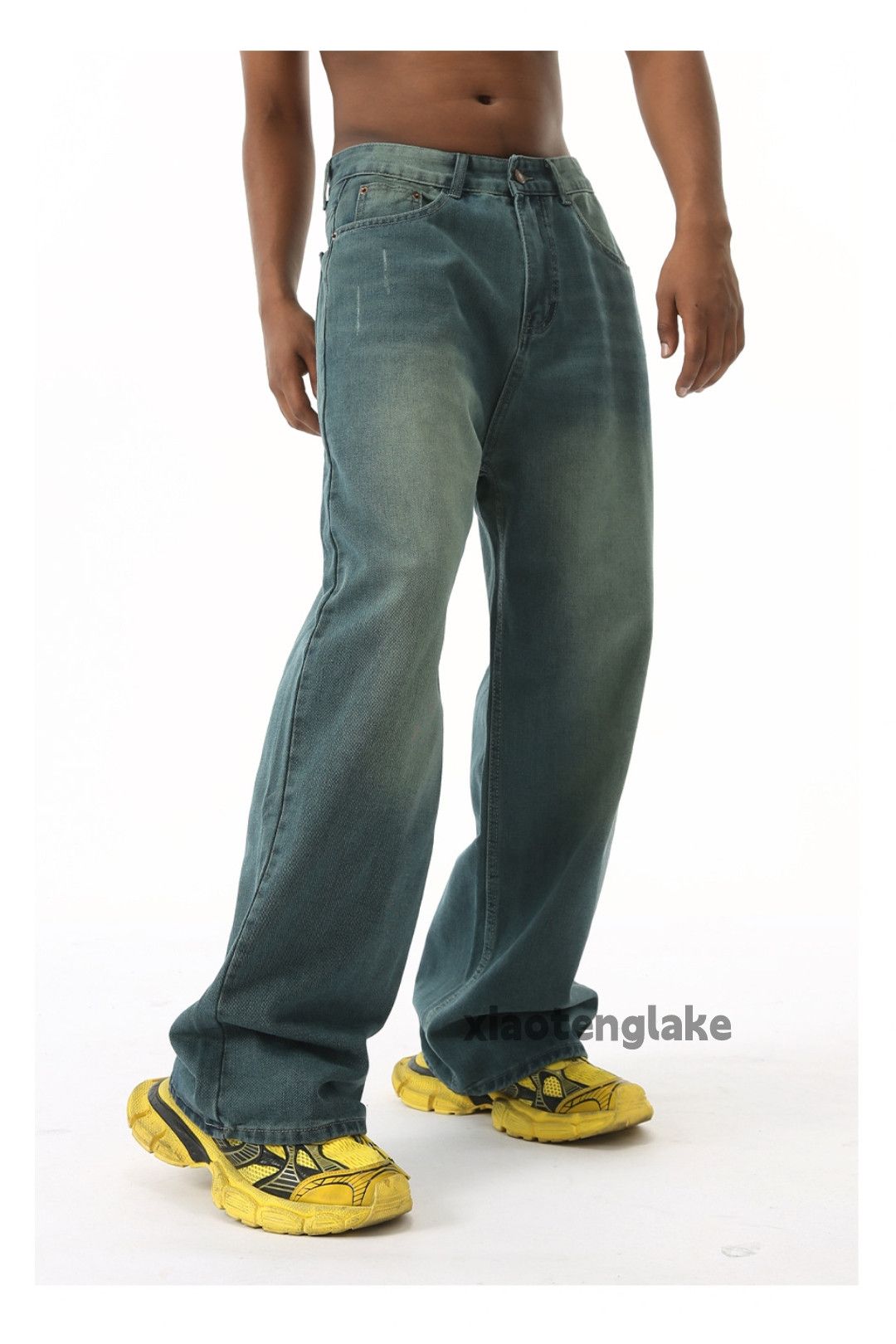 Jean × Vintage washed faded cleanfit yuppie loose baggy jeans Size US 33 - 1 Thumbnail