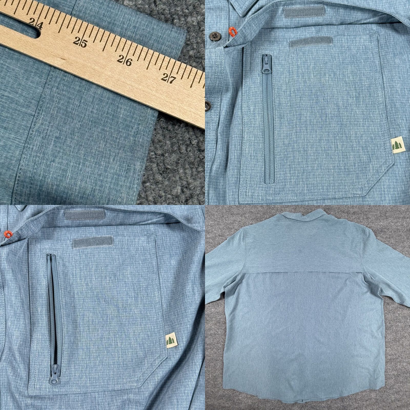 Vintage Lake & Trail Shirt Mens 3XL Blue Long Sleeve Outdoor Hiking Pocket Button-Up Size US XXL / EU 58 / 5 - 8 Thumbnail