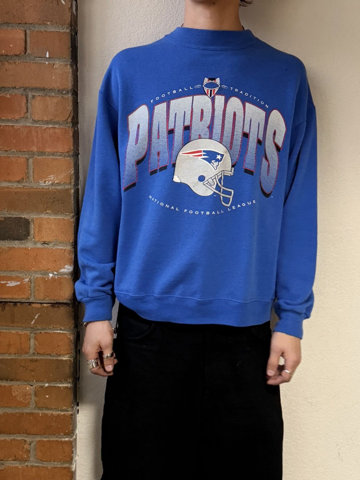 Vintage Vintage blue patriots crewneck Size US M / EU 48-50 / 2 - 1 Thumbnail