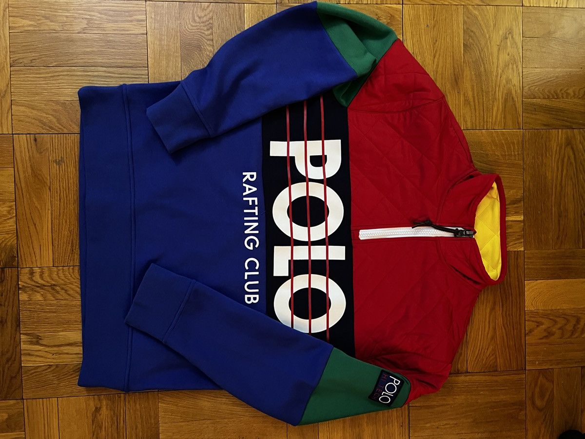 image of Polo Ralph Laurent 3/4 Zip Rafting Crew Sweater in Blue, Men's (Size Large)