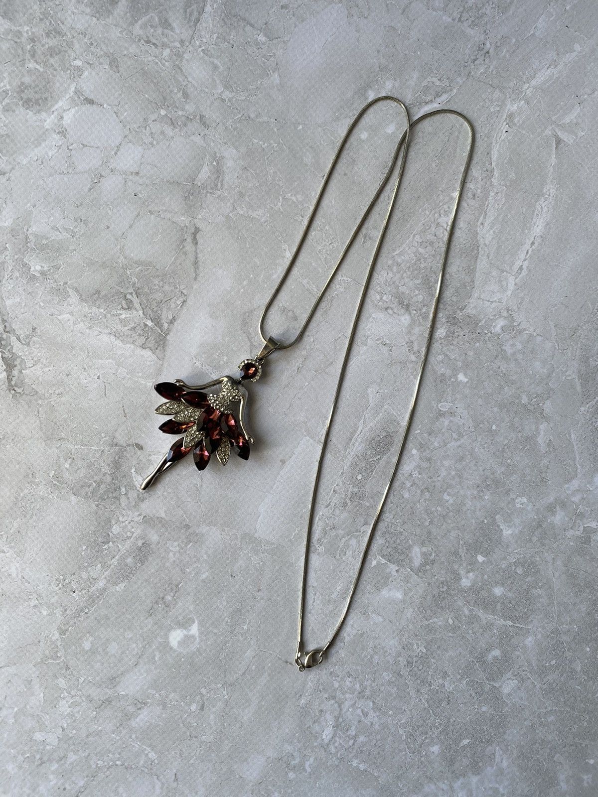 Jewelry × Vintage Ballerina Pendant Necklace Crystals Vintage Size ONE SIZE - 1 Thumbnail