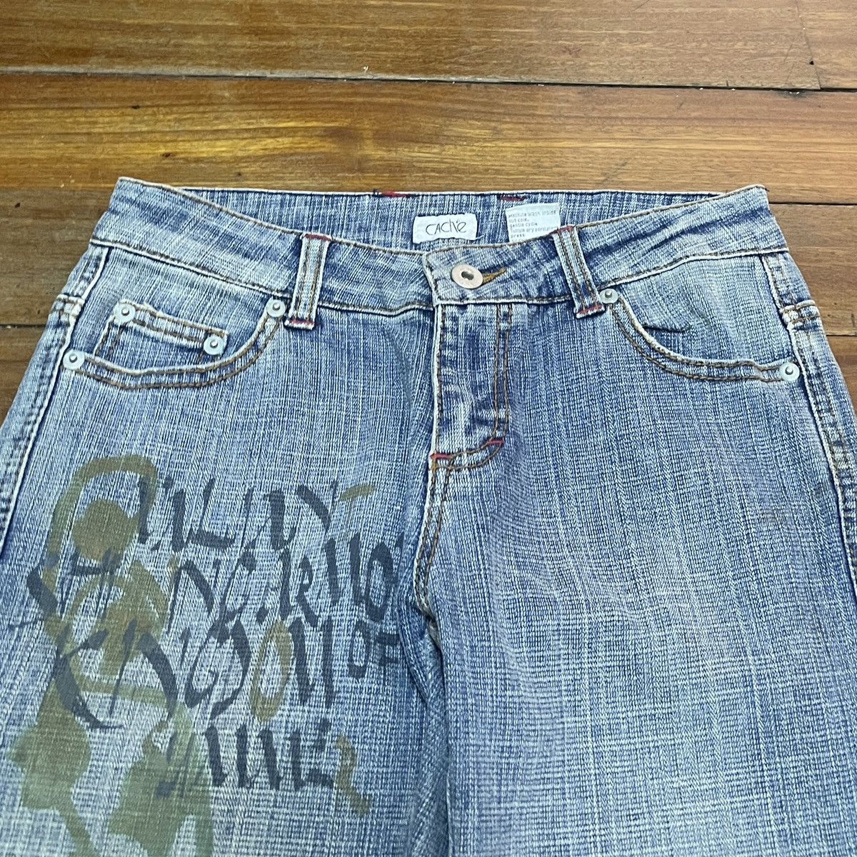 Other Rare Design Vintage Japanese Brand Cache Flared Jeans 2000s Size US 26 / EU 42 - 3 Thumbnail