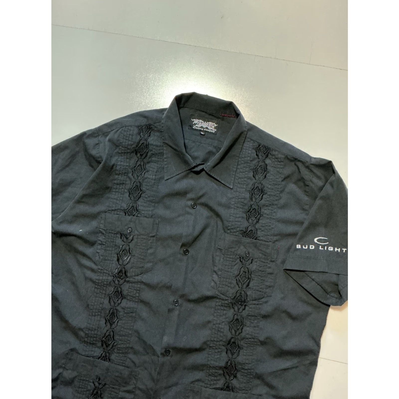 Vintage VINTAGE Dragonfly Guayabera Embroidered Bud Light Black Button S/S Shirt XL Mens Size US XL / EU 56 / 4 - 3 Thumbnail