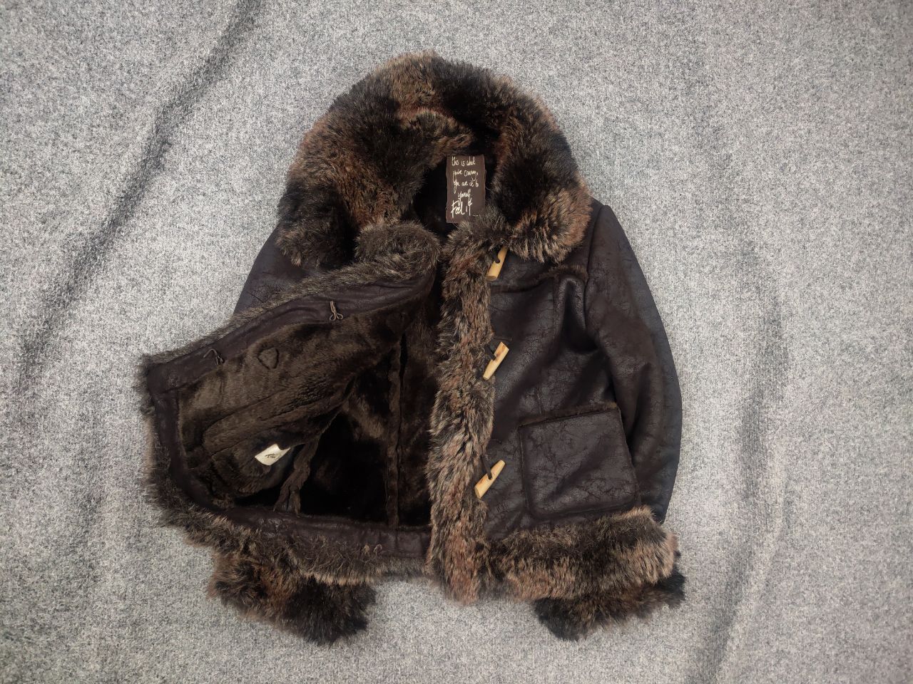 If Six Was Nine Vintage Swag Opium Y2K Hysteric Fur Coat Jacket Mixed LGB Size L / US 10 / IT 46 - 1 Thumbnail