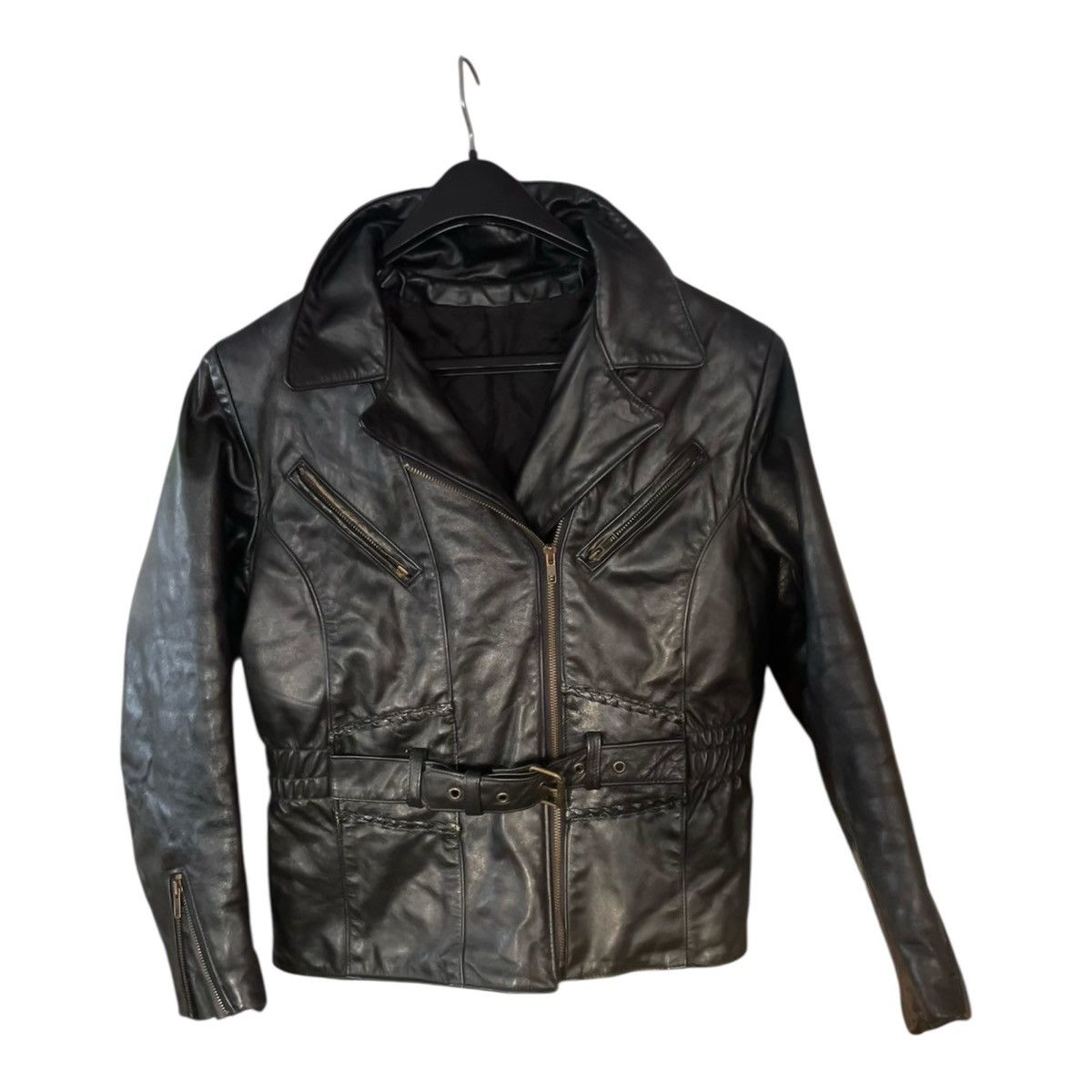 Other Vintage Unbranded Women’s Black Leather Motorcycle Sz Small Size S / US 4 / IT 40 - 1 Thumbnail