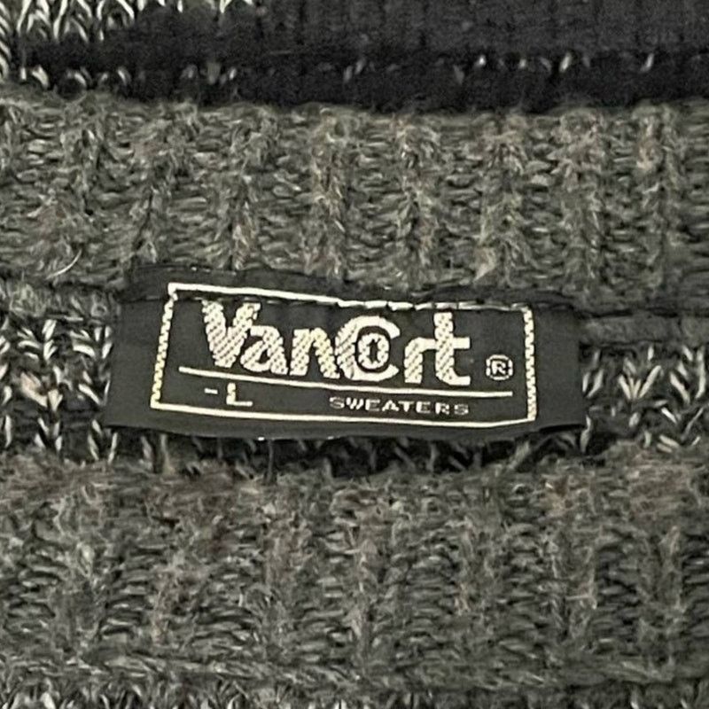 Other Van Cort Crewneck Sweater Gray Knit Geometric Retro Large Size US L / EU 52-54 / 3 - 3 Thumbnail