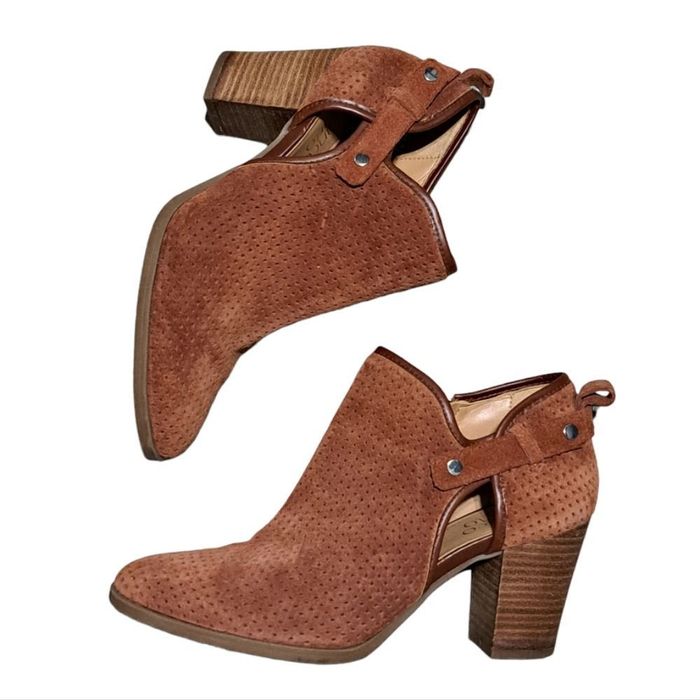 Franco Sarto Women's Lowe2 Ankle Bootie - Leather, Pointed Toe, 2.25" Stacked Heel