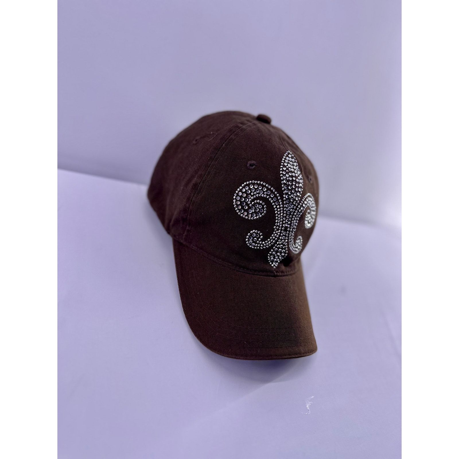 Decky Unique Decky Hat Women Rhinestones Fleur De Lis Brown OSFA Size ONE SIZE - 4 Thumbnail