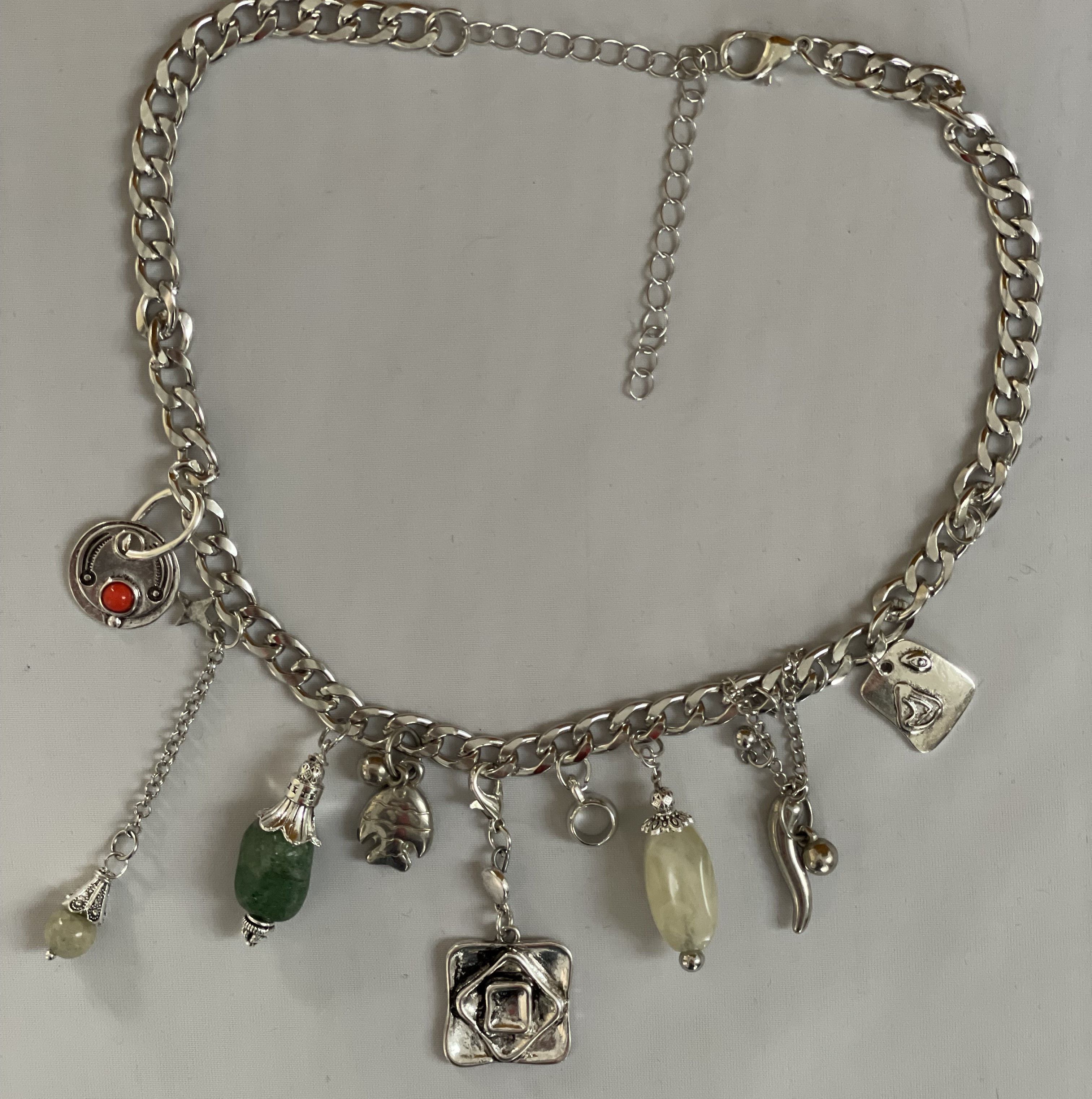 Other Necklace with 9 charms choker with natural stone Size ONE SIZE - 2 Thumbnail
