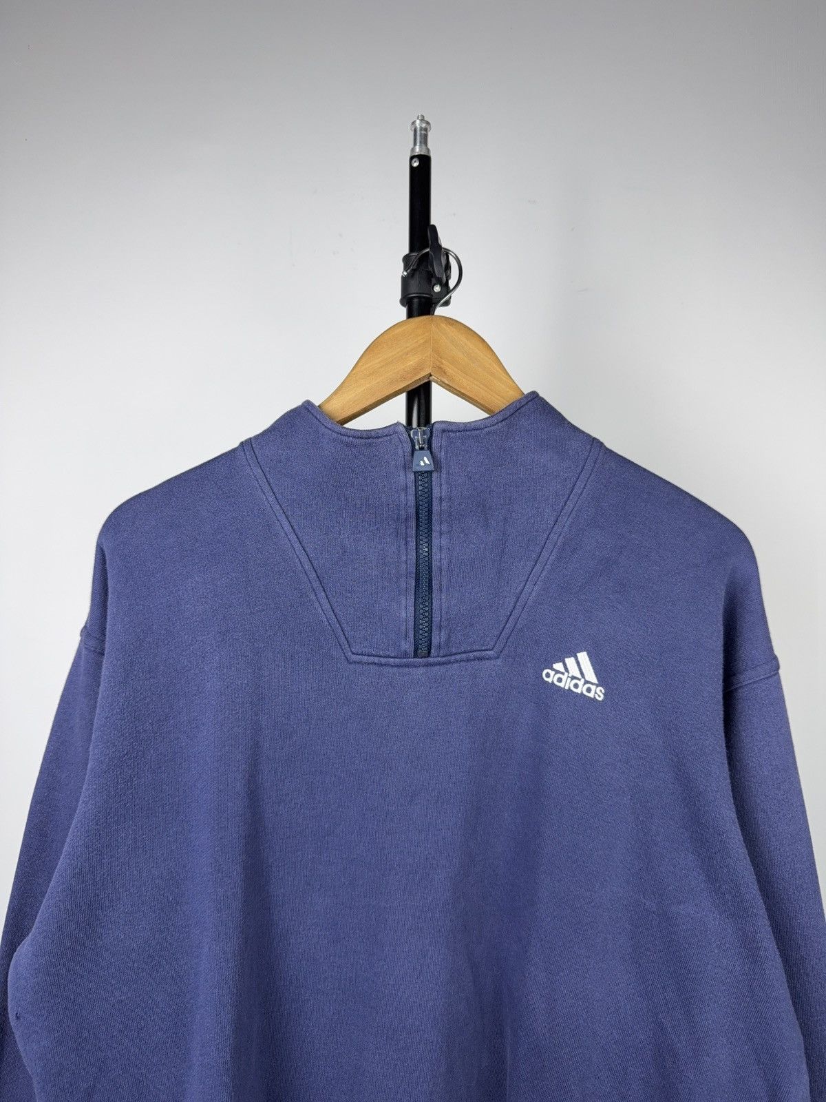 Adidas Vintage 90s Retro Y2K adidas Back Zip Sweatshirt Rare Navy Size US M / EU 48-50 / 2 - 2 Thumbnail