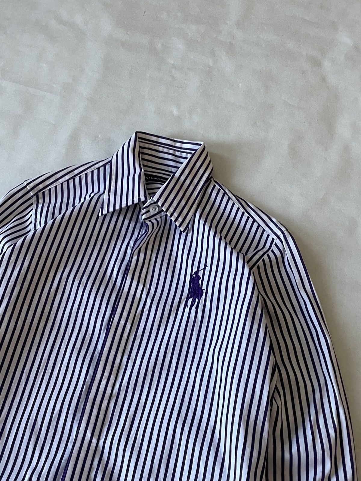 Polo Ralph Lauren Ralph Lauren Sport Big Pony Striped Shirt Purple/White Size XS / US 0-2 / IT 36-38 - 3 Thumbnail