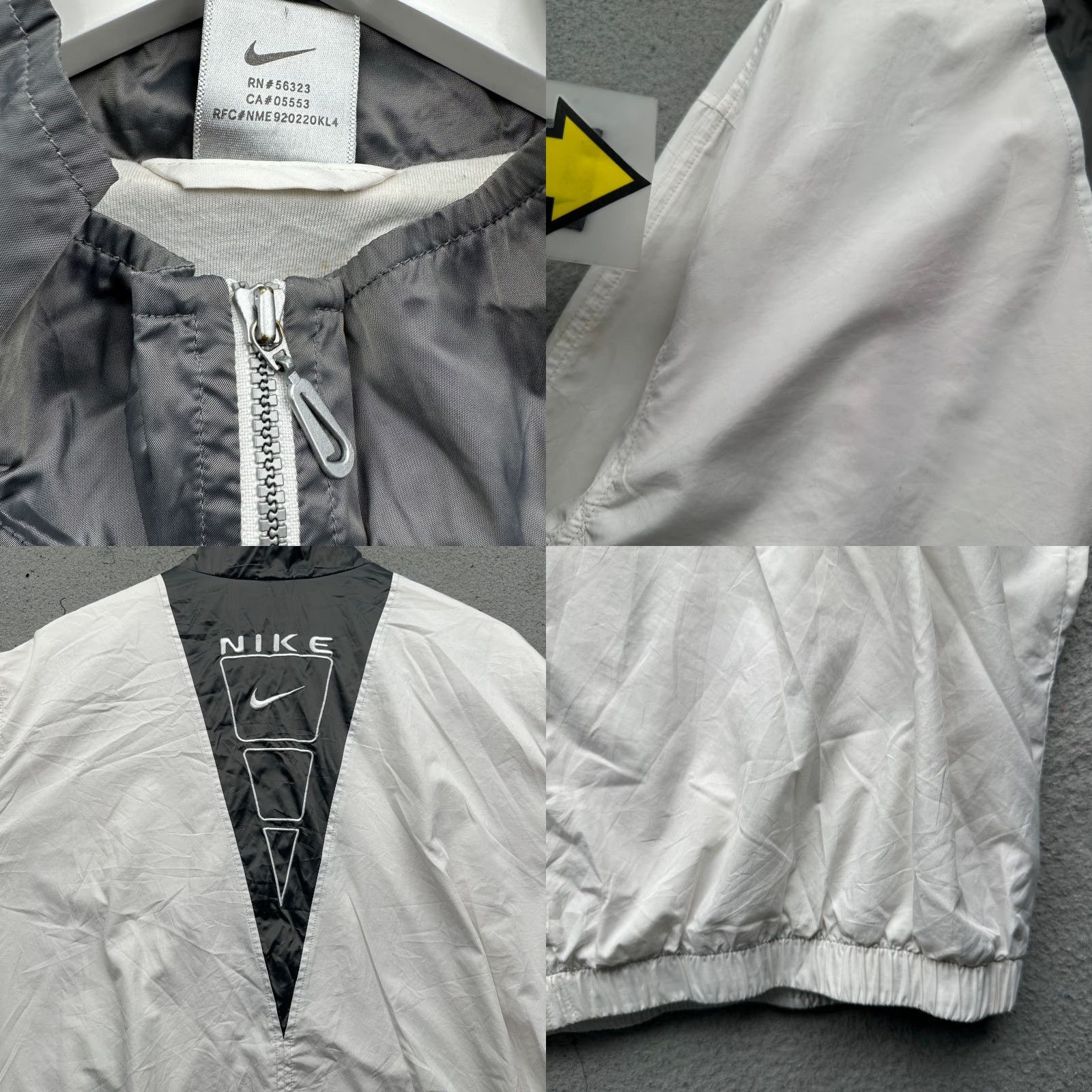 Nike VINTAGE Nike Windbreaker Lined Jacket Womens XXL White Gray Swoosh Full Zip Size XXL / US 16-18 / IT 52-54 - 8 Thumbnail