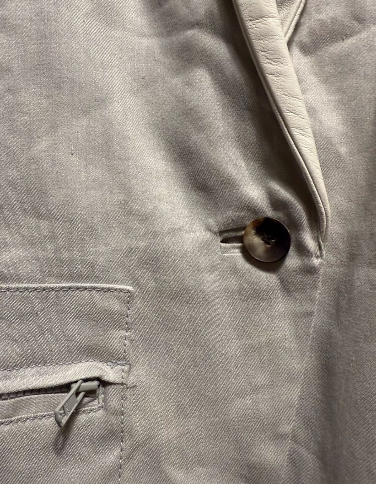 Helmut Lang Helmut Lang Silver Gray Leather Panel Vest K24 Size US L / EU 52-54 / 3 - 3 Thumbnail
