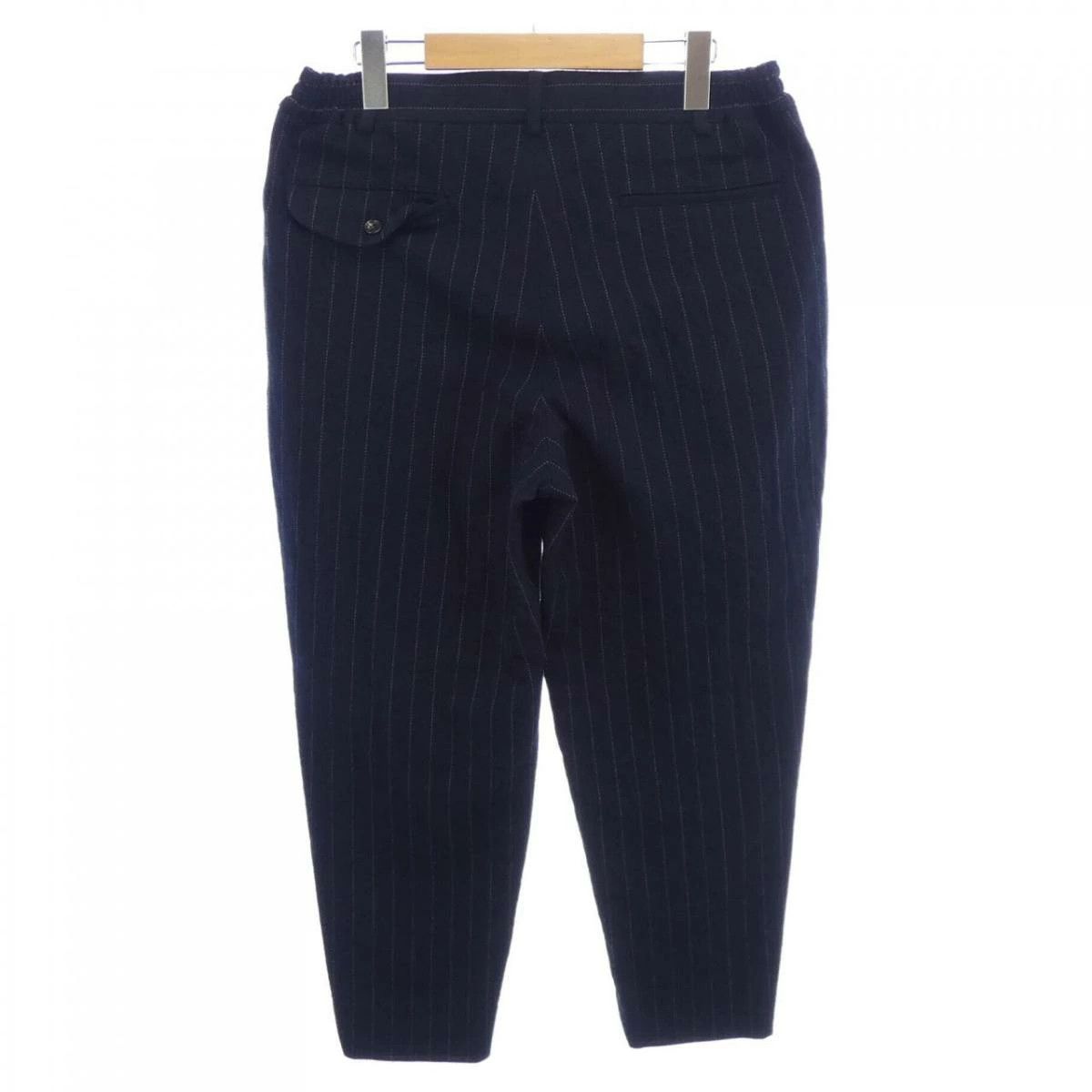 Comme des Garcons Homme Deux Cropped Pants Polyester Zipper Stripe Navy Size US 32 / EU 48 - 2 Thumbnail