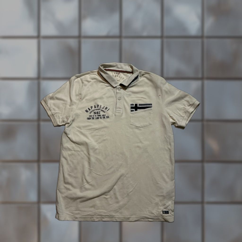 Napapijri Napapijri Polo Shirt S/S N87 Waterfront Area Land To The Sea San Francisco White Large Mens Size US L / EU 52-54 / 3 - 1 Thumbnail