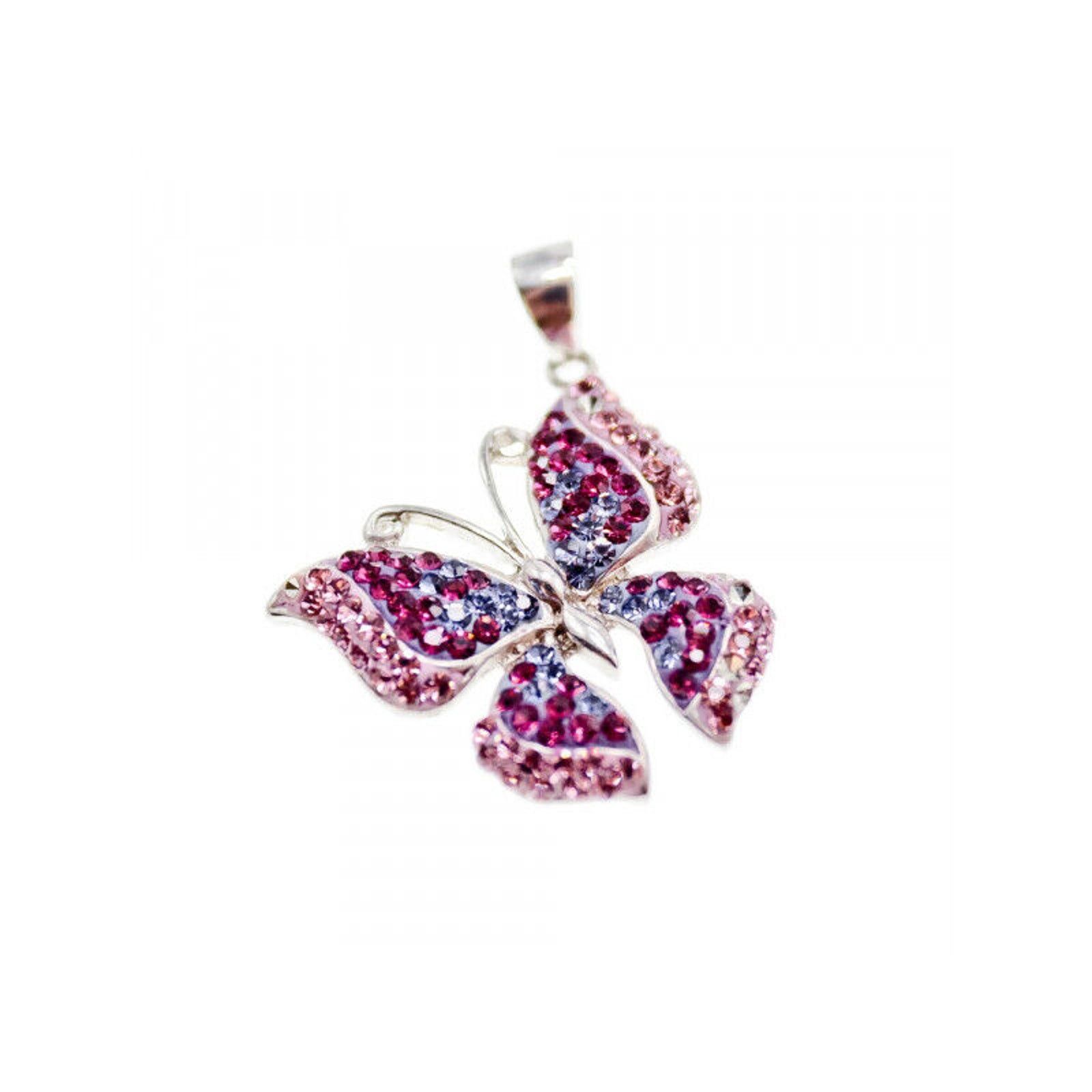Other 925 STERLING SILVER MULTICOLOR CZ "BUTTERFLY" PENDANT Size ONE SIZE - 3 Thumbnail