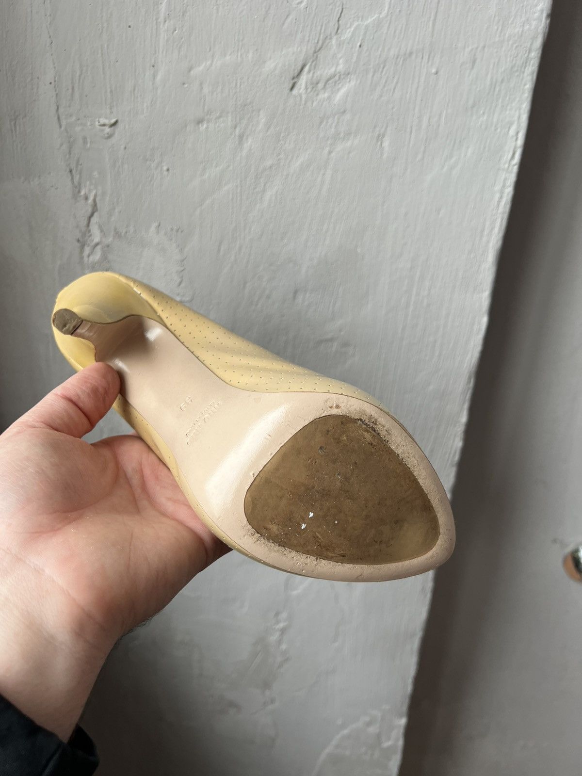 Miu Miu MIU MIU MADE IN ITALY PATENT LEATHER PEEP PUMPS HEELS SZ 39 Size US 9 / IT 39 - 14 Thumbnail