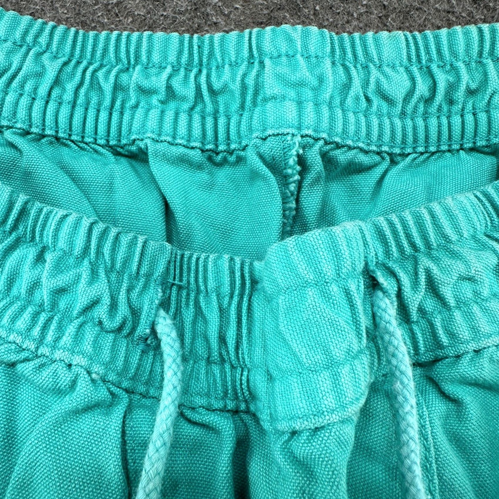 Vintage VINTAGE Surf Zone Shorts Mens XL Blue Teal Elastic Waist Canvas Cotton Neon 90s Size US 36 / EU 52 - 2 Thumbnail