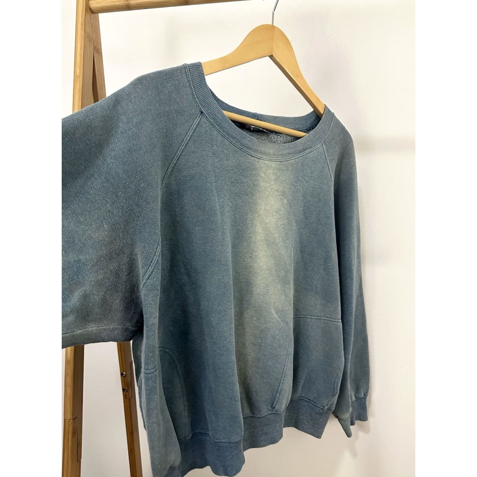 Vintage VTG 90s Gradient Sun Faded Boxy Cropped Sweatshirt W/POCKETS WIP Size L Blue Mens Shirt Size US L / EU 52-54 / 3 - 5 Thumbnail