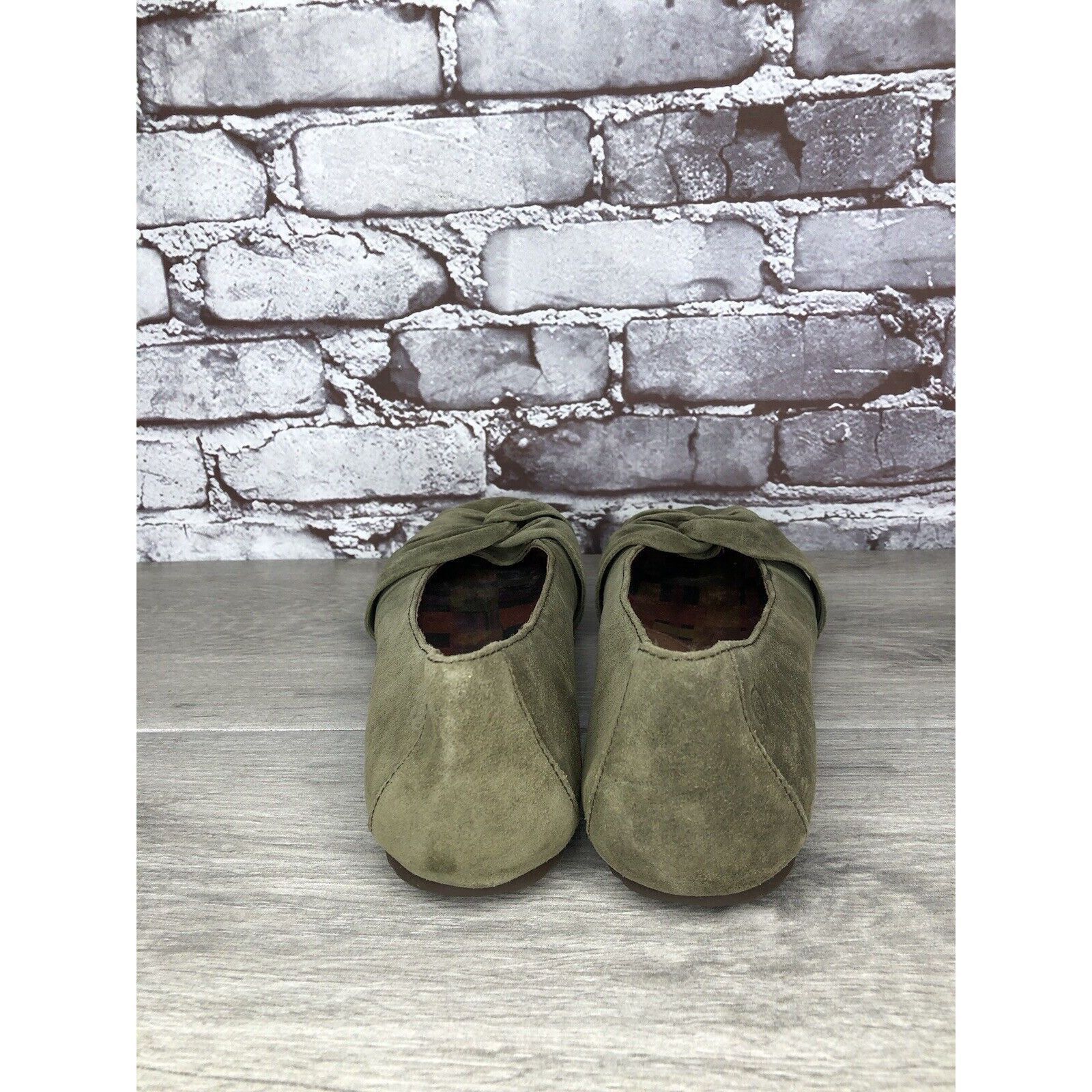 Born Born Lily Green Suede Leather Knot Ballet Flats Shoes Women’ Size US 11 / IT 41 - 4 Thumbnail