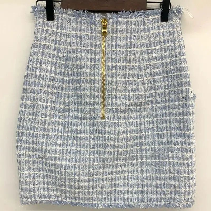 Balmain Balmain Blue Tweed Mini Skirt for Women . Size 24" / US 00 / IT 34 - 2 Thumbnail