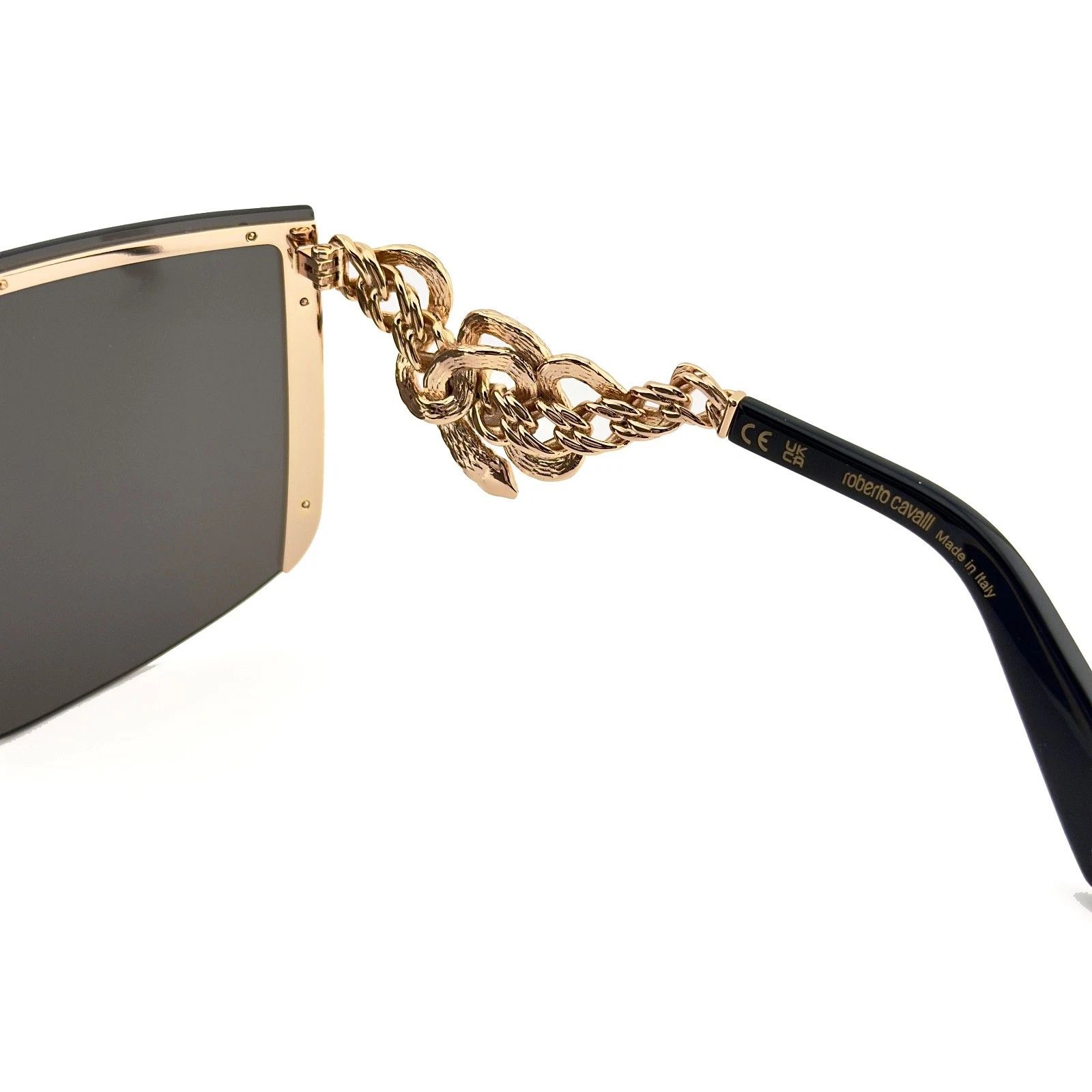 Roberto Cavalli ROBERTO CAVALLI 015 SRC015M Gold Black Visor Mask RC015 Size ONE SIZE - 6 Thumbnail