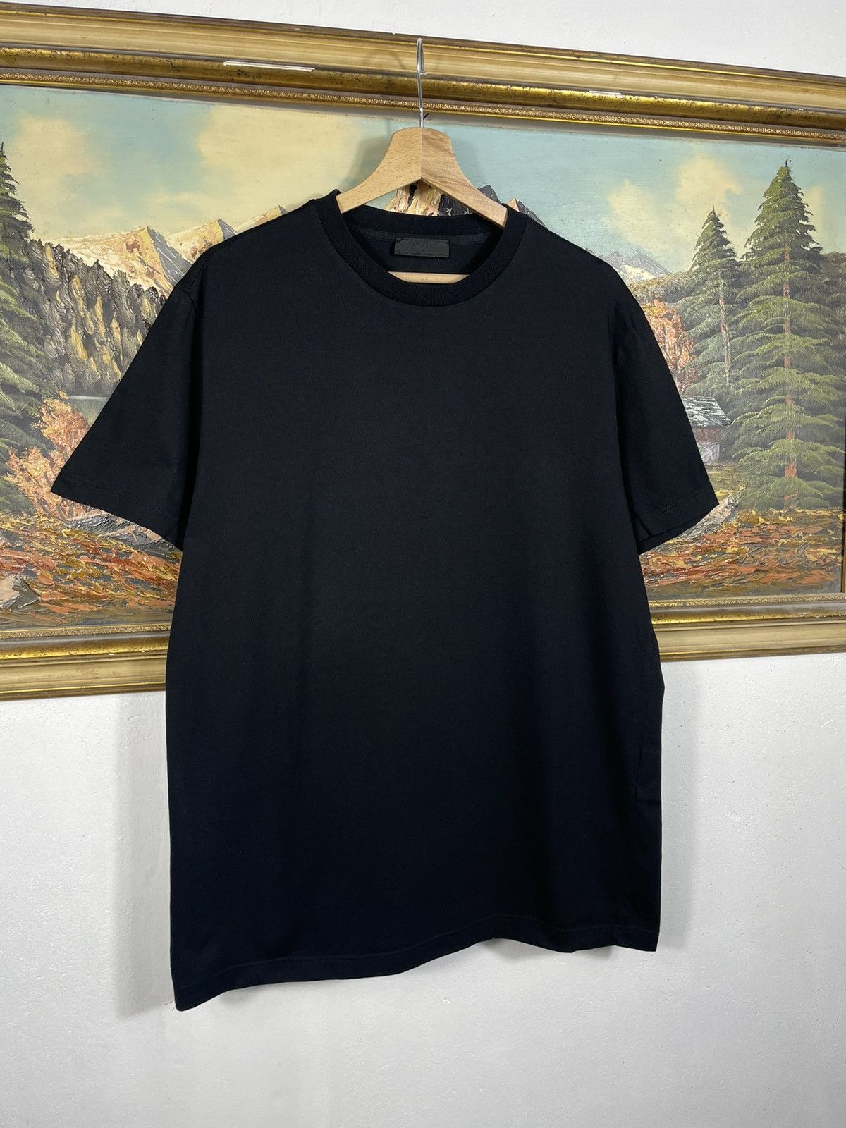 Designer × Prada Prada Black Basic Small Logo T-shirt Tee Short Sleeve Size US XXL / EU 58 / 5 - 3 Thumbnail