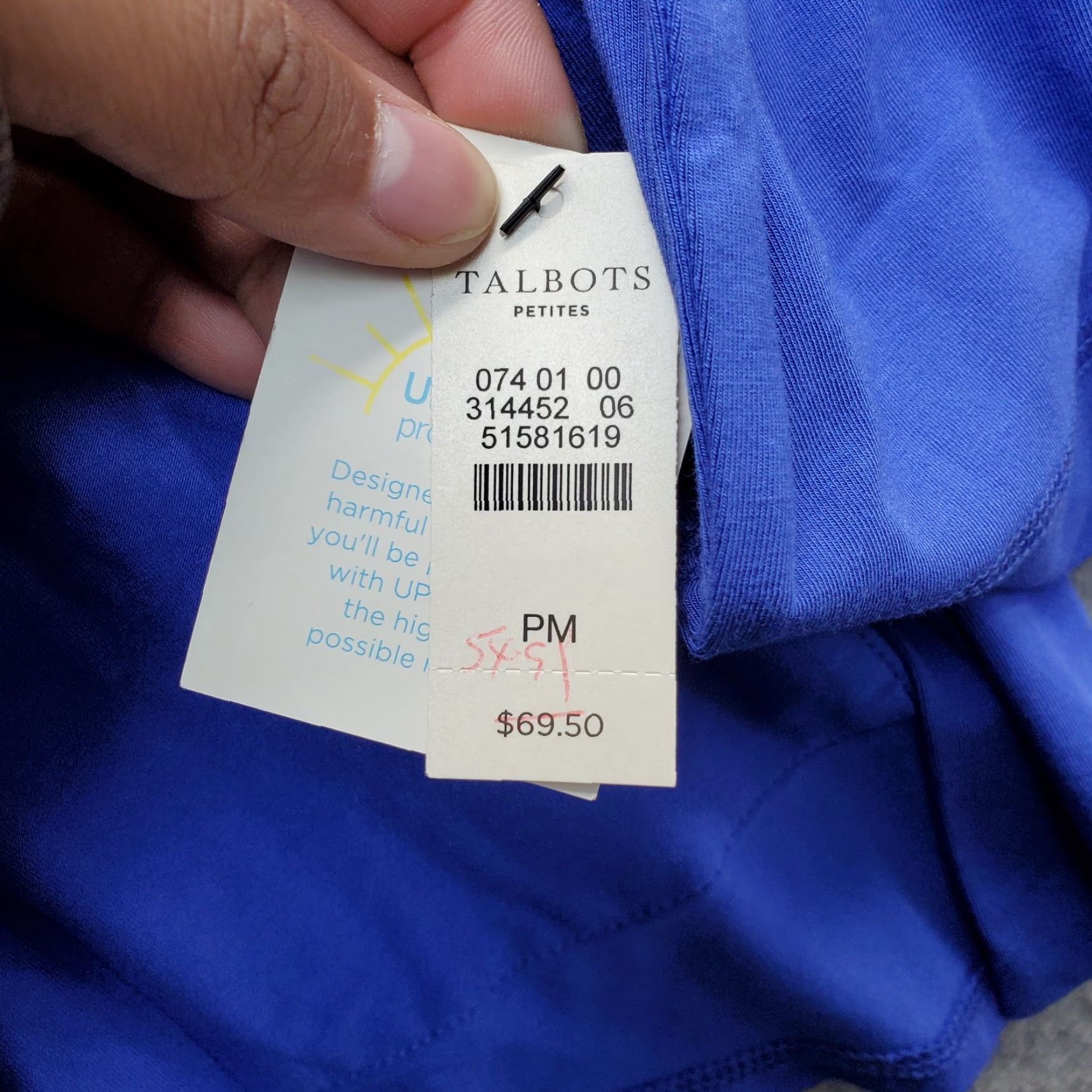 Talbots Talbots Cardigan Womens Petite M Blue UPF 50+ Protection Drape Pocket Open Front Womens Size PM Blue Cardigan Size M / US 6-8 / IT 42-44 - 7 Thumbnail