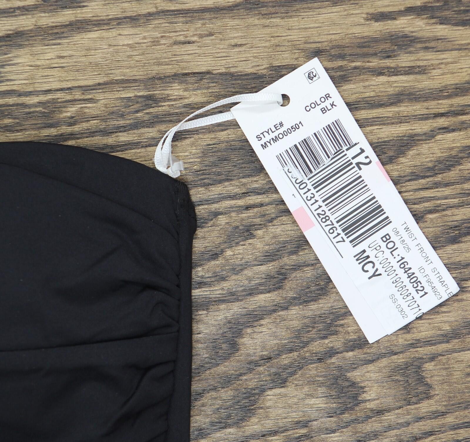 Other New Anne Cole Shirred One Piece Swimsuit Mymo00501 Black 10 Size ONE SIZE - 4 Thumbnail